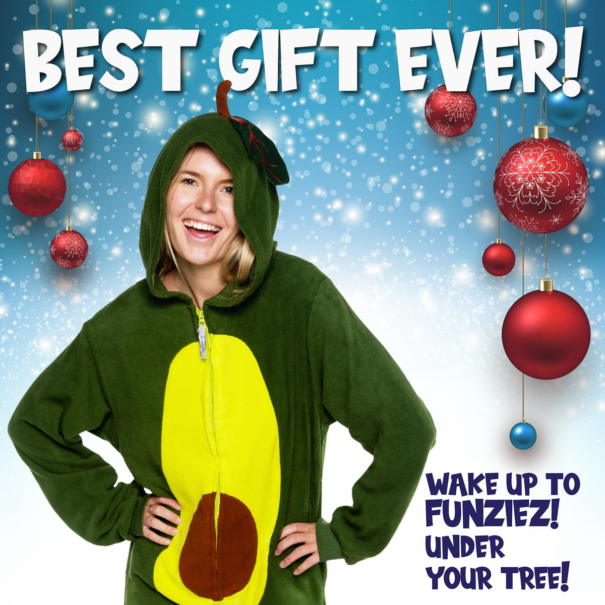 Funziez! Slim Pineapple and Avocado Adult Onesie - Food Costume - Christmas One Piece Cosplay Suit for Adults, Women and Men