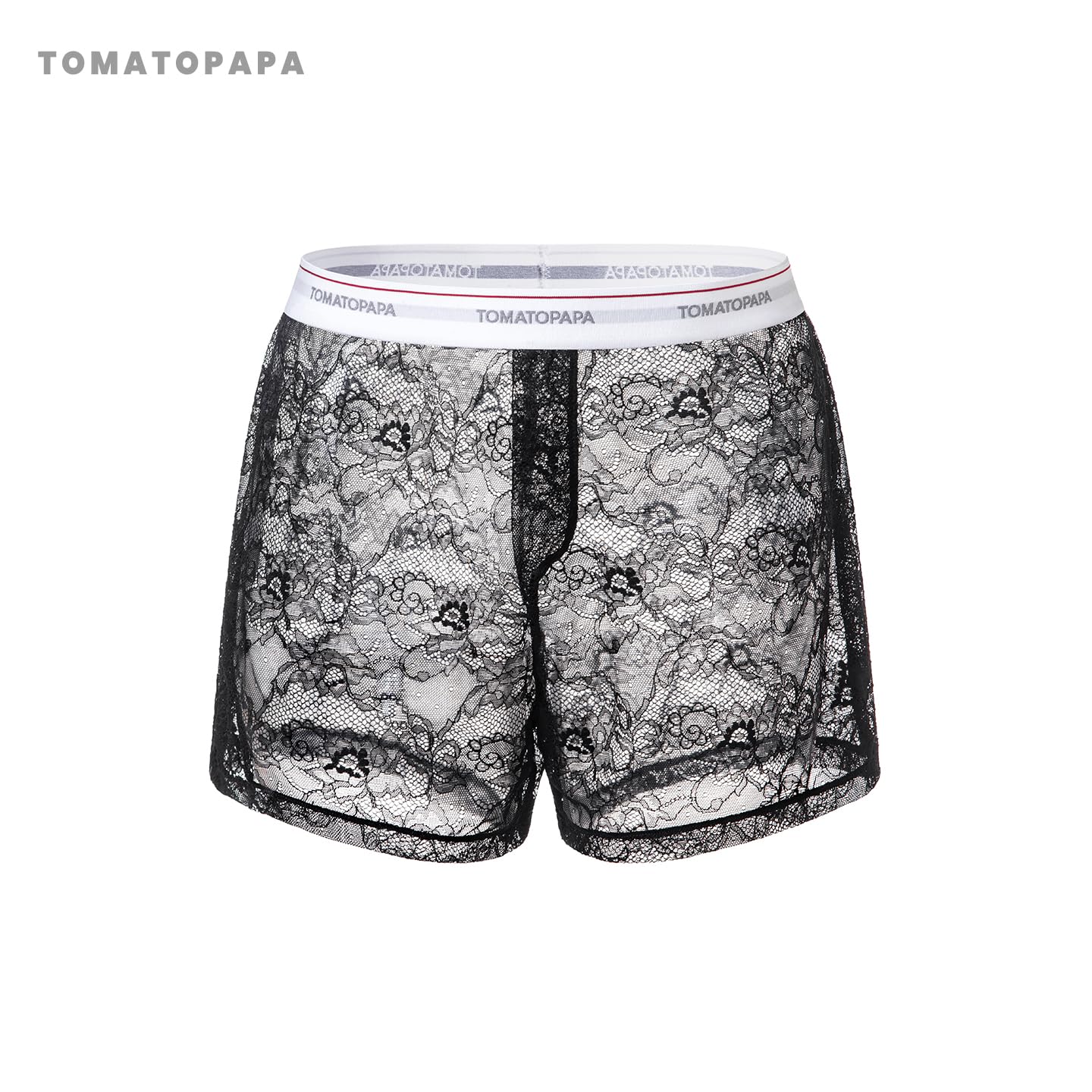 TOMATOPAPA Men's Italian Style Lace Boxer Briefs, Loose See-Through Mesh Underwear, Breathable and Quick-Drying Casual Athletic Boxer Briefs, Suitable for Daily, Leisure and Sleeping Wear