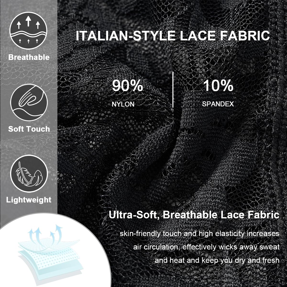 Men's Lace Bikini Briefs - Sheer Underwear Pouch Breathable Panties
