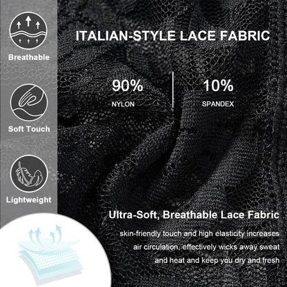 Men's Lace Bikini Briefs - Sheer Underwear Pouch Breathable Panties