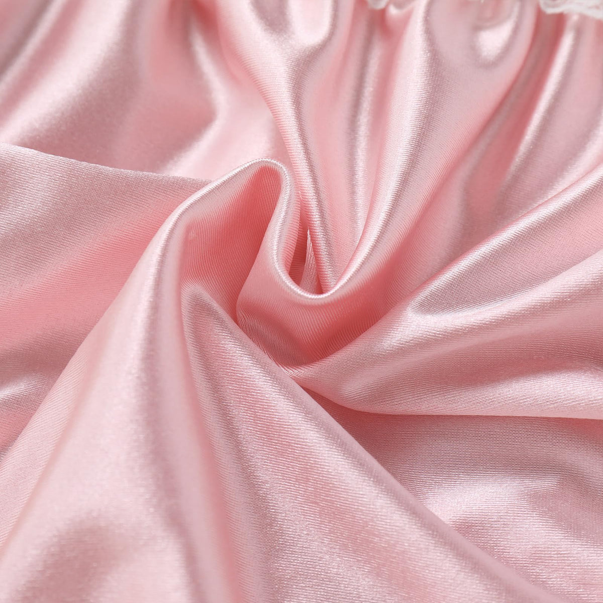 Men's Satin Silk Underwear Ruffle Lace Sissy Panties Bowknot Crossdress Silky Knickers Briefs Pink X-Large