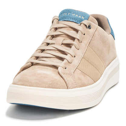 Cole Haan Men's Grand Crosscourt Premier, Birchbeige Suede/Indian Teal/Ivory, 8-W US