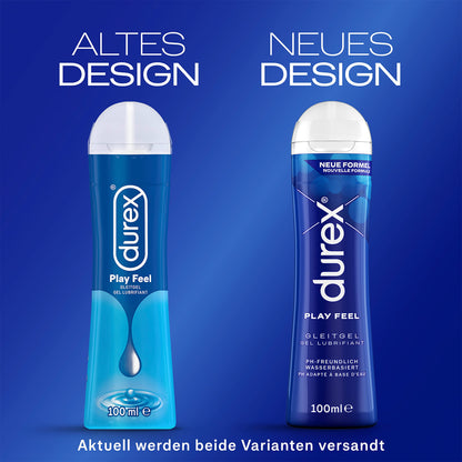 Durex Play Feel Gleitgel – Wasserbasiertes Gleitmittel für angenehme Gleitfähigkeit, sanft & pH-freundlich – 100 ml (1 x 100 ml)