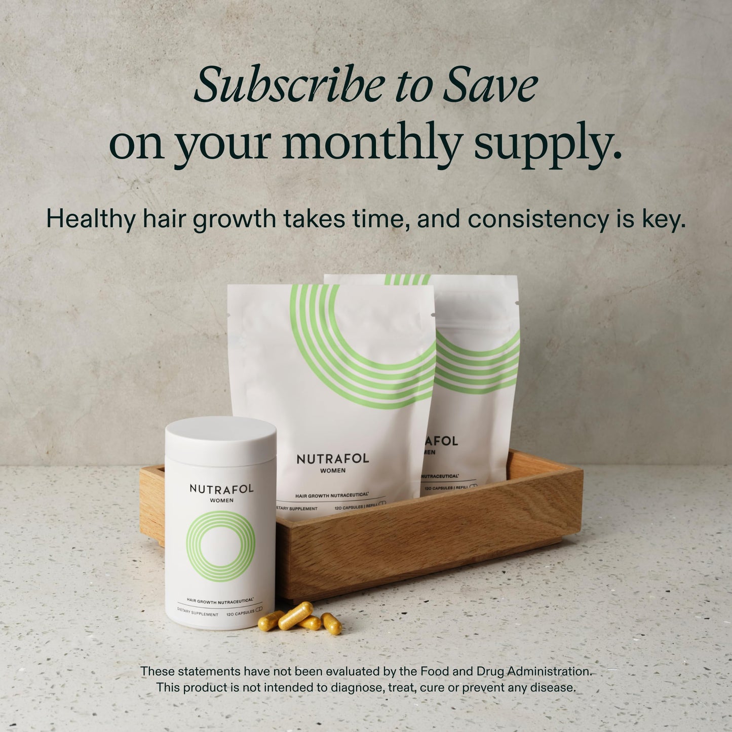 Nutrafol Women's Hair Growth Supplements, Ages 18-44, Clinically Proven for Visibly Thicker and Stronger Hair in 3-6 Months, Dermatologist Recommended - 2 Month Supply, 2 Refill Pouches