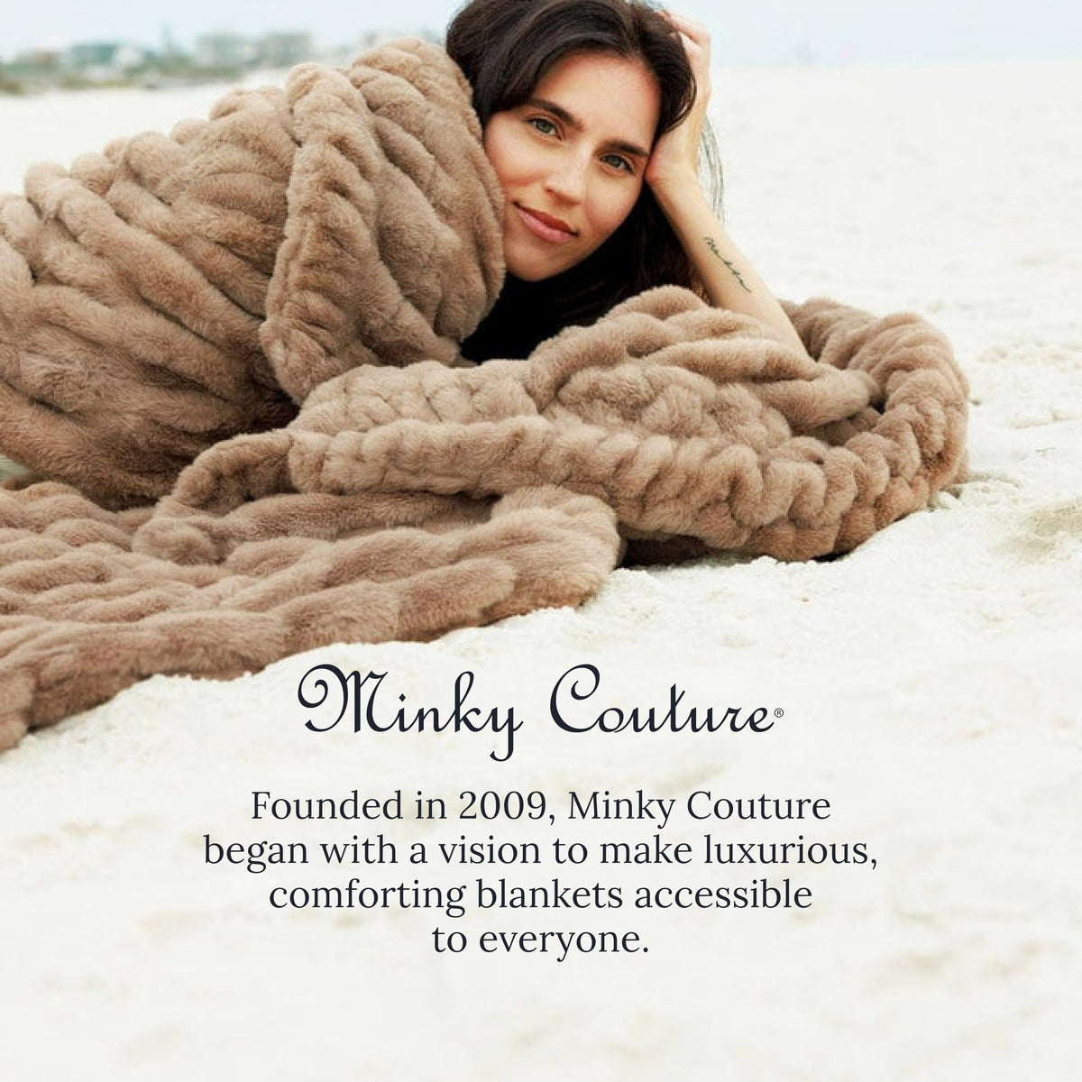 Minky Couture Ultra-Soft Extra Plush Hugs Blanket, Milk Chocolate, Grande
