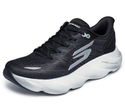 Skechers Men's Aero Burst Running Shoe, Black/White, 8.5