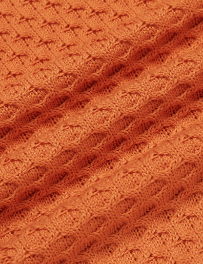 COOFANDY Men's Slim Fit Turtleneck Sweater Casual Knitted Twisted Pullover Solid Sweaters Orange