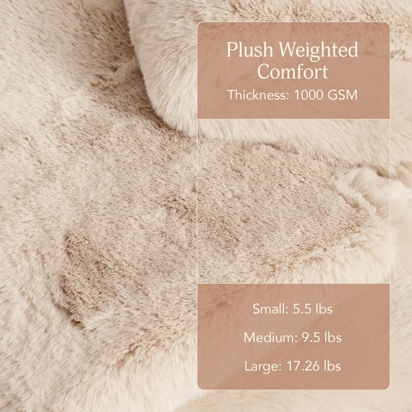 UnHide Marshmallow - Faux Fur Blanket - Heavy Weight, Extra Soft Blanket - Made from Recycled Materials - Machine Washable - Large (90" x 108") - Beige Bear