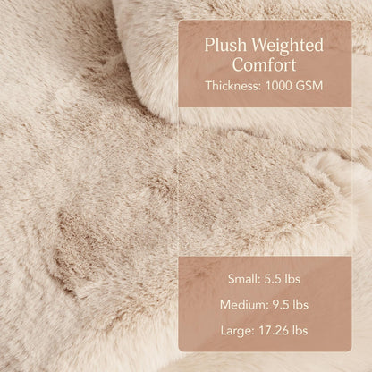 UnHide Marshmallow - Faux Fur Blanket - Heavy Weight, Extra Soft Blanket - Made from Recycled Materials - Machine Washable - Large (90" x 108") - Beige Bear