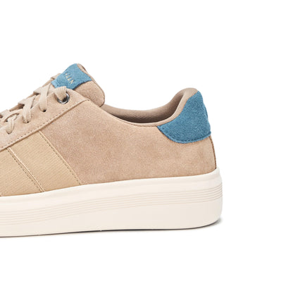 Cole Haan Men's Grand Crosscourt Premier, Birchbeige Suede/Indian Teal/Ivory, 8-W US