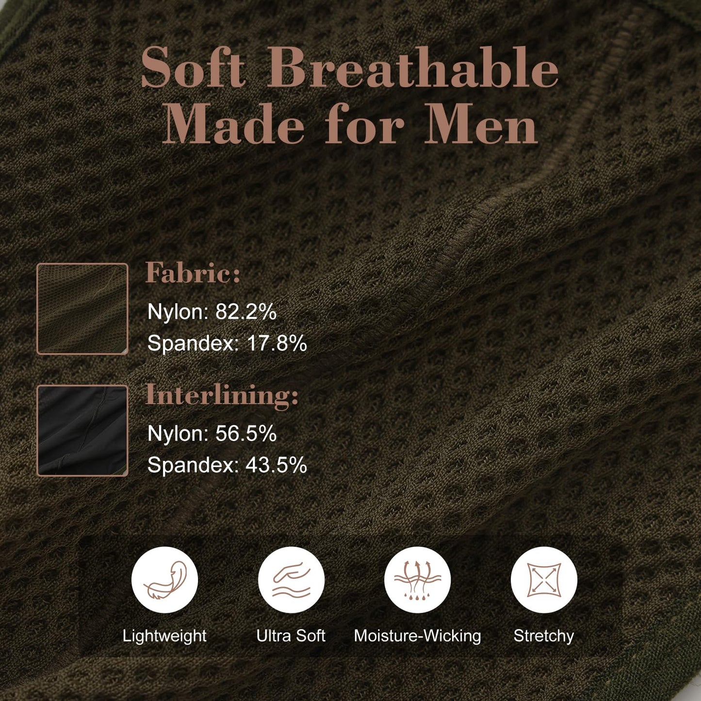 BSZN Men's Sexy Jockstrap, Star Rivet Leather Waistband Mesh Badge Pouch Mid Rise High Stretch Sexy Lingerie from A-Night Authority Collection Military Green