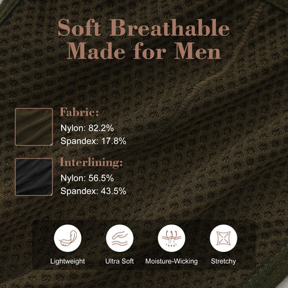 BSZN Men's Sexy Jockstrap, Star Rivet Leather Waistband Mesh Badge Pouch Mid Rise High Stretch Sexy Lingerie from A-Night Authority Collection Military Green