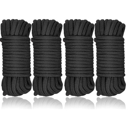 4 X 10m Sex Bondageseil, Weiches-Fesselseil Schwarz Baumwollseil Für sm Sexspielzeug,bondageset fessel Allzweckseil Bondage Set für Paare Fesselspiele