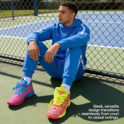 Y2K Basketball Boots Mesh Breathable Fire Stylish Shoes for Sports and Casual Wear with Unique Flame Design Mid-Top Casual Ankle (Blue+Green,8)