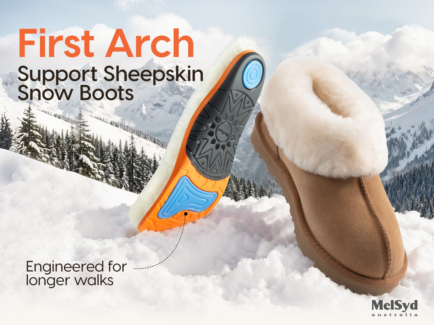Sheepskin Slippers Womens with Arch Support: 100% Australian Shearling Lining & GEL Plantar Fasciitis Insoles - Thermal Winter Moccasin Boots for Men,Moms Nurses Indoor Outdoor - Chestnut Size 9