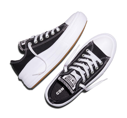 Converse Women's Chuck Taylor All Star Move Canvas Platform OX, Black/White/White, 7