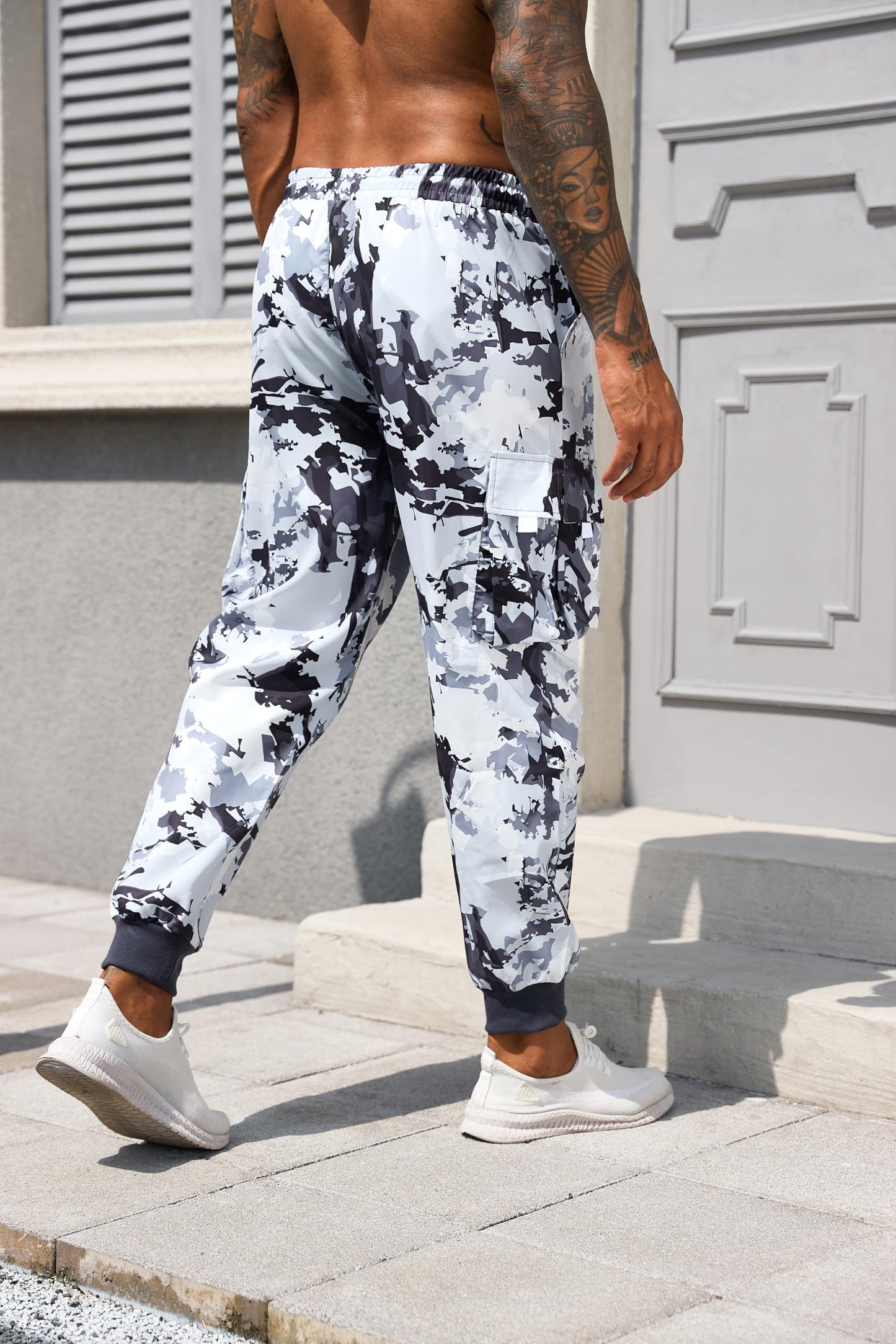 ZAFUL Men's Cargo Pants Drawstring Elastic Flap Pocket Street Baggy Pants Sweatpants