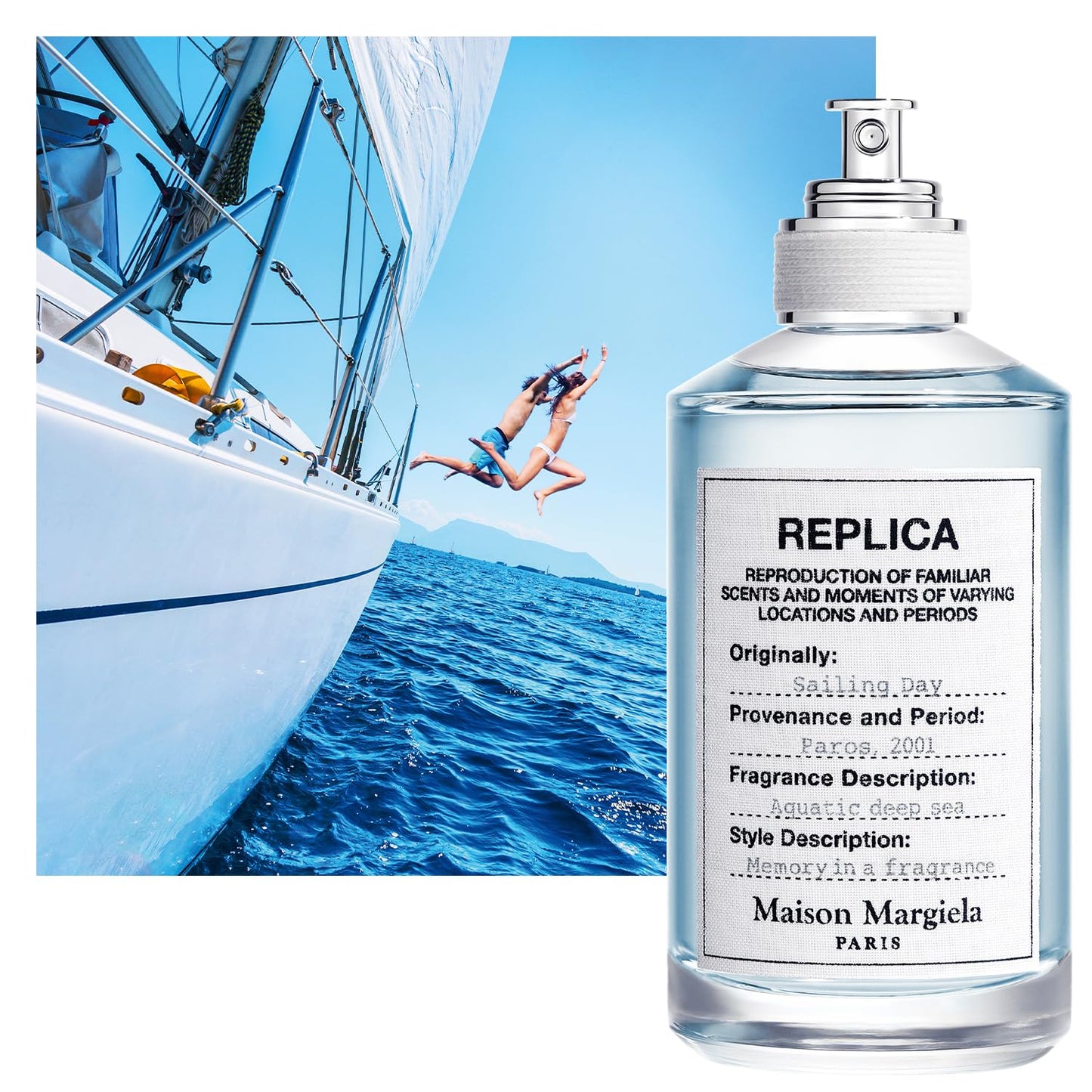 Maison Margiela - Replica - Sailing Day Eau de Toilette - Fresh Fragrance - With Acquatic Accord, Coriander, & Red Seaweed - 1.0 Fl Oz