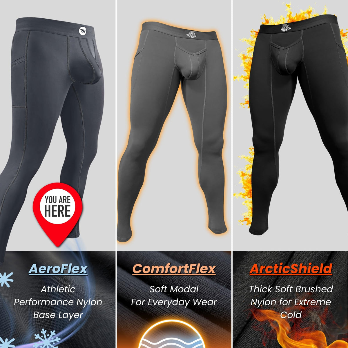 Real Men 28in Nylon Leggings A Pouch Xs 1pk Gry