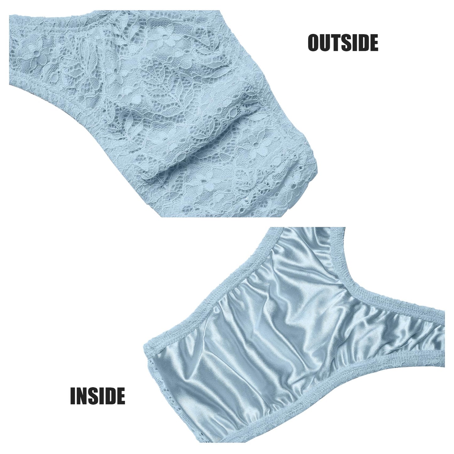 QOYDOY Crossdressing Hiding Gaff Panties Lace Transgender Tucking Shaping Brief Soft Breathable (Black XXS)