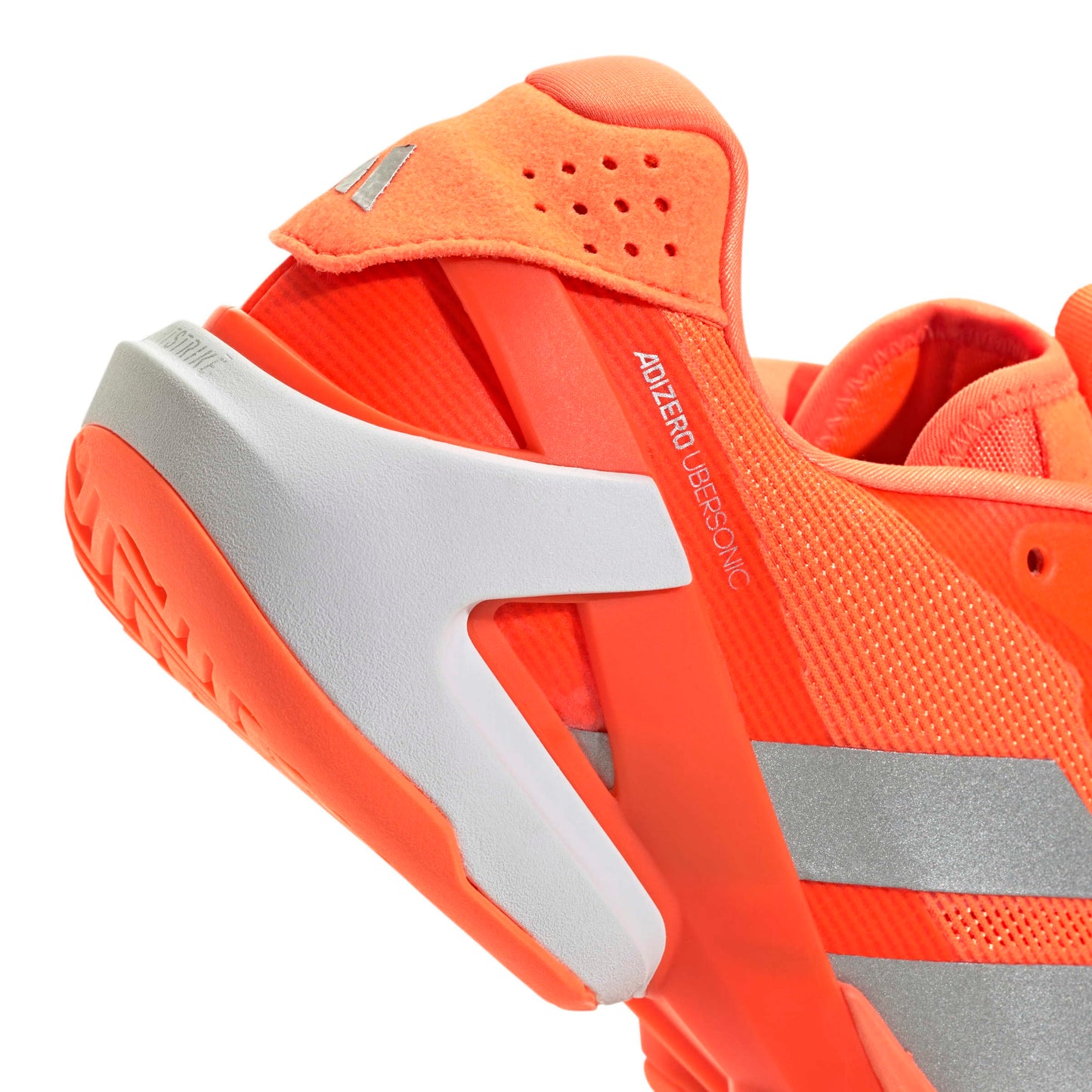 adidas Men's Adizero Ubersonic 5 Tennis, Lucid Orange/Silver Metallic/Black, 14