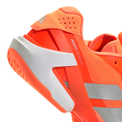 adidas Men's Adizero Ubersonic 5 Tennis, Lucid Orange/Silver Metallic/Black, 14