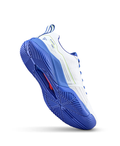 WILSON Rush Pro 4.5 Men's Tennis Shoes, White/Amparo Blue/Safety Yellow, 11