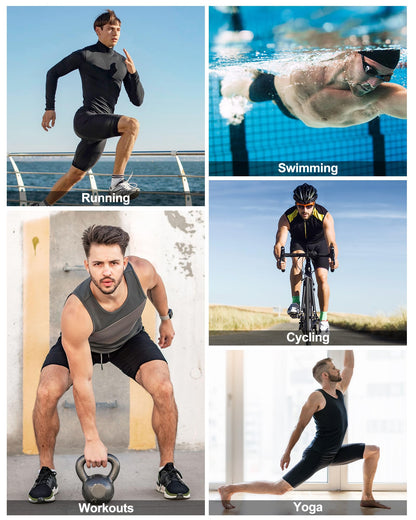 Runhit Mens Compression Shorts with Pocket, Spandex Athletic Workout Shorts, Performance Underwear Running 2 Pack White White S