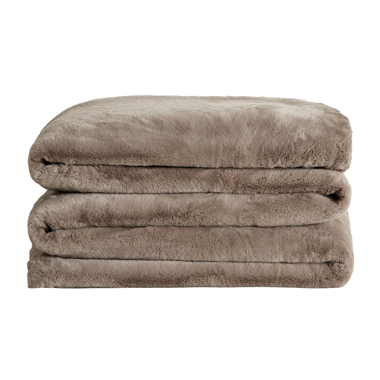 UnHide Cuddle Puddle - Faux Fur Blanket - Oversized, Lightweight, Extra Soft Blanket - Machine Washable - Add a Layer of Softness to Any Bed or Couch - 100” x 100” - Taupe Ducky