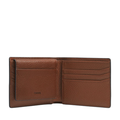 Fossil Men's Bifold Passcase Wallet, Huntington Brown, One Size