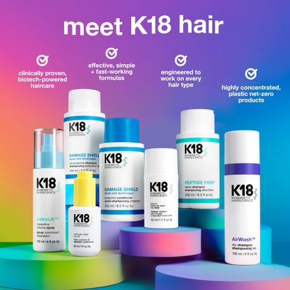 K18 PEPTIDE PREP™ Color-Safe Detox Clarifying Shampoo, Non-Stripping, pH-Optimized Cleanse, Removes Product Buildup, Dirt, Oils & Metals, 8.5 Fl Oz