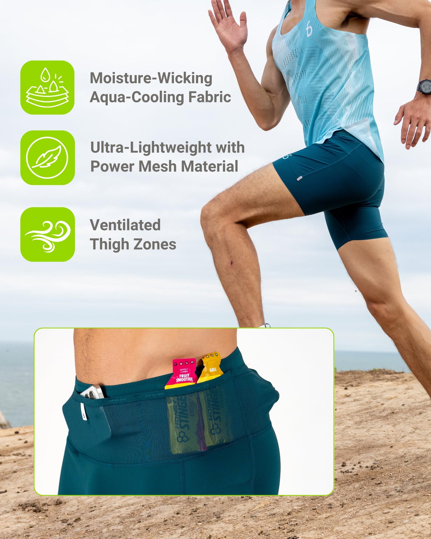 FlipBelt Men's Compression Shorts 3.0 - Black - M