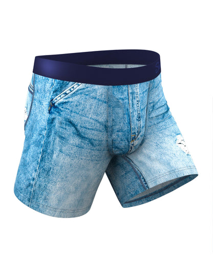 Shinesty paradICE Hammock Support Pouch Underwear | Boxer Briefs Cooling | Performance Wicking Breathable | US XL Denim