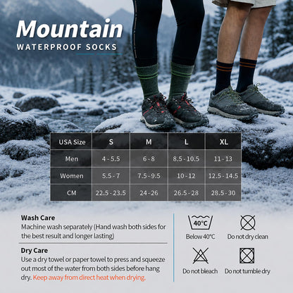DRYMILE Mountain Waterproof Wool Socks, Warm Cushioned Crew for Hiking