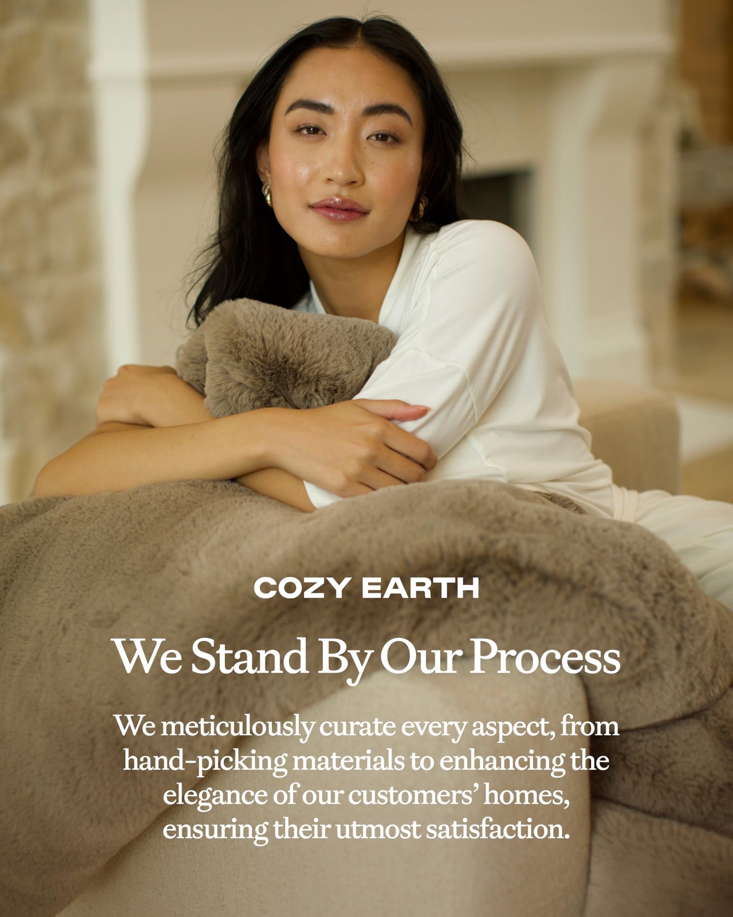 Cozy Earth Cuddle Blanket, Faux Fur Ultra-Soft Luxury Throw Blanket