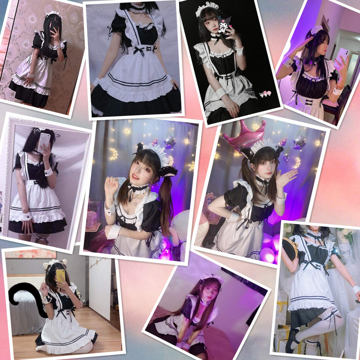 Anime French Maid - Sissy Outfit  Lolita Fancy Dress Cosplay Costume - Gloves Socks Set