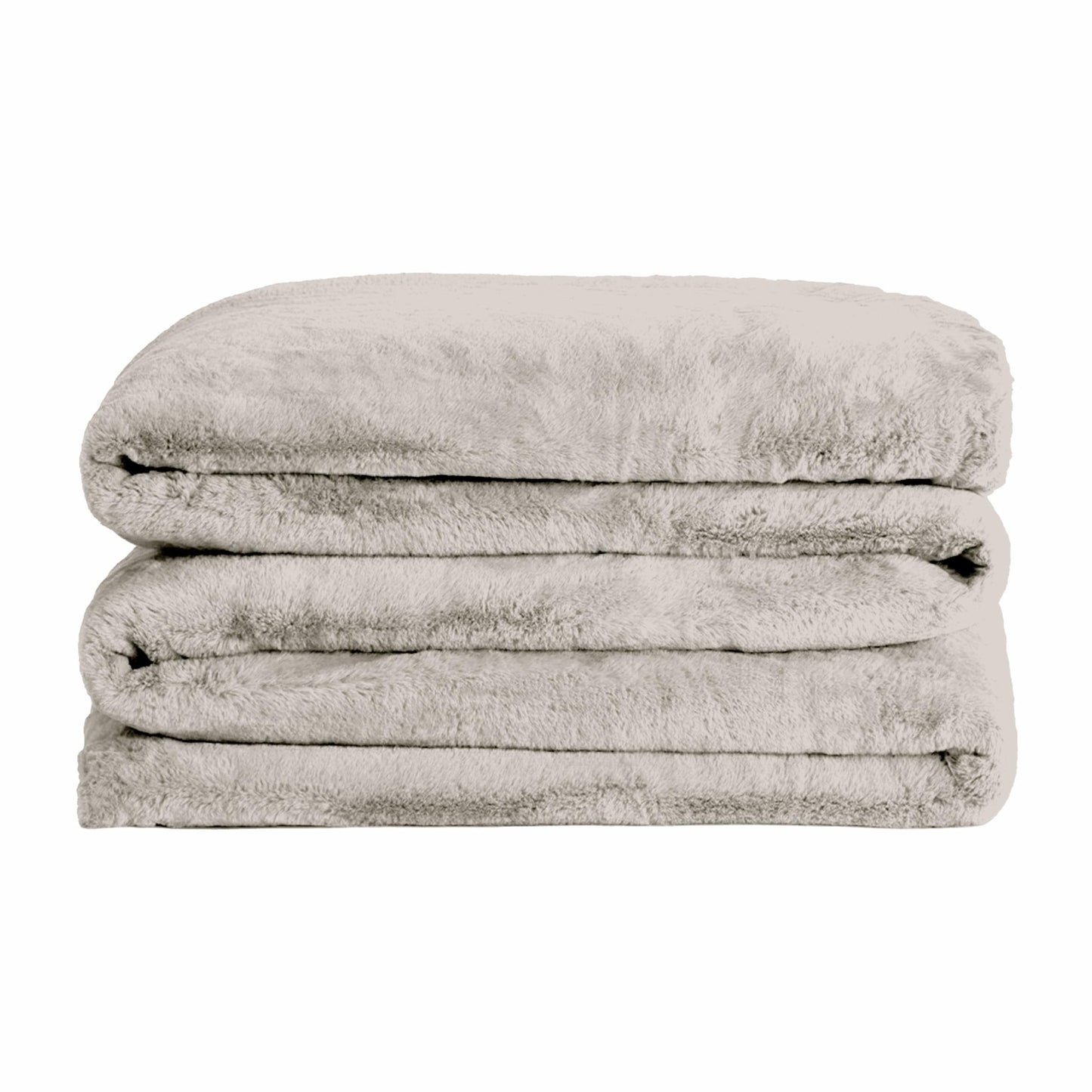 UnHide Cuddle Puddle - Faux Fur Blanket - Oversized, Lightweight, Extra Soft Blanket - Machine Washable - Add a Layer of Softness to Any Bed or Couch - 100” x 100” - Greige