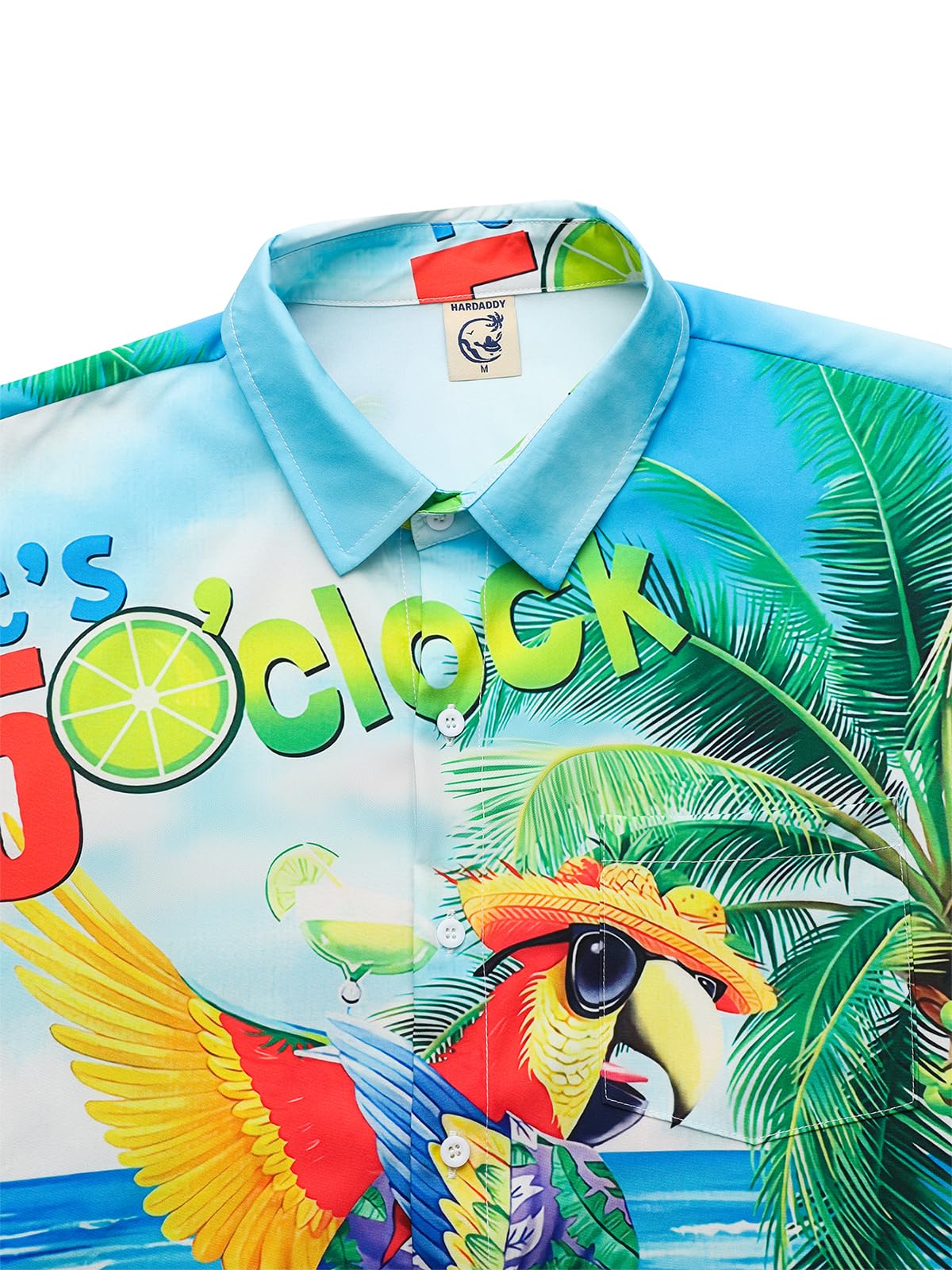 Hardaddy Men's Summer Hawaiian Shirts Funny Performence Printed Casual Button Down Bowling Shirt(Color12,3XL)