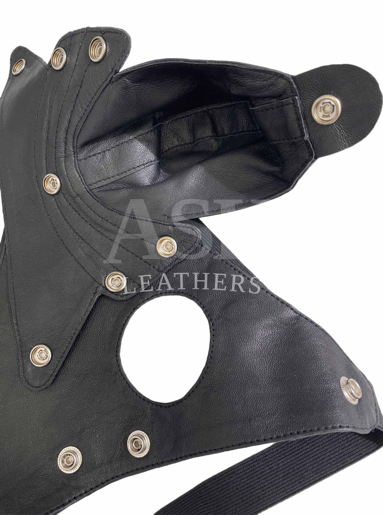 Leatherotics Mens Leather Underwear - Soft and Supple Leather Jockstrap with Detachable Front Pouch - 030 Black