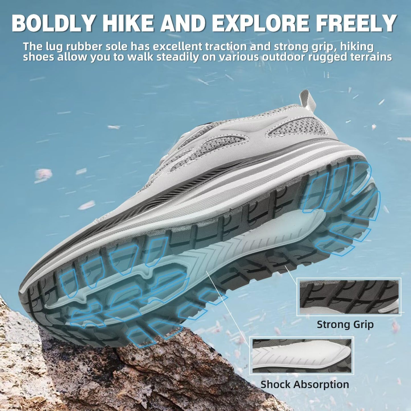 Men's Orthopedic Comfortable Trail Sneakers: Plantar Fasciitis Heel Spurs Arch Support Orthotic Neuropathy Ankle Pain Relief Running Shoes, Fit Hammer Toes Golf Workout Walking Shoes Grey Size 12