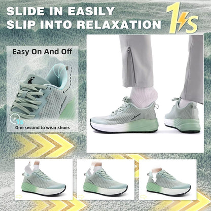 Men's Orthopedic Wide Comfortable Trail Sneaker: Casual Plantar Fasciitis Heel Spurs Arch Support Orthotic Neuropathy Pain Relief Trekking Shoes, Slip On Hammer Toes Leisure Walking Shoes Mint Size 12