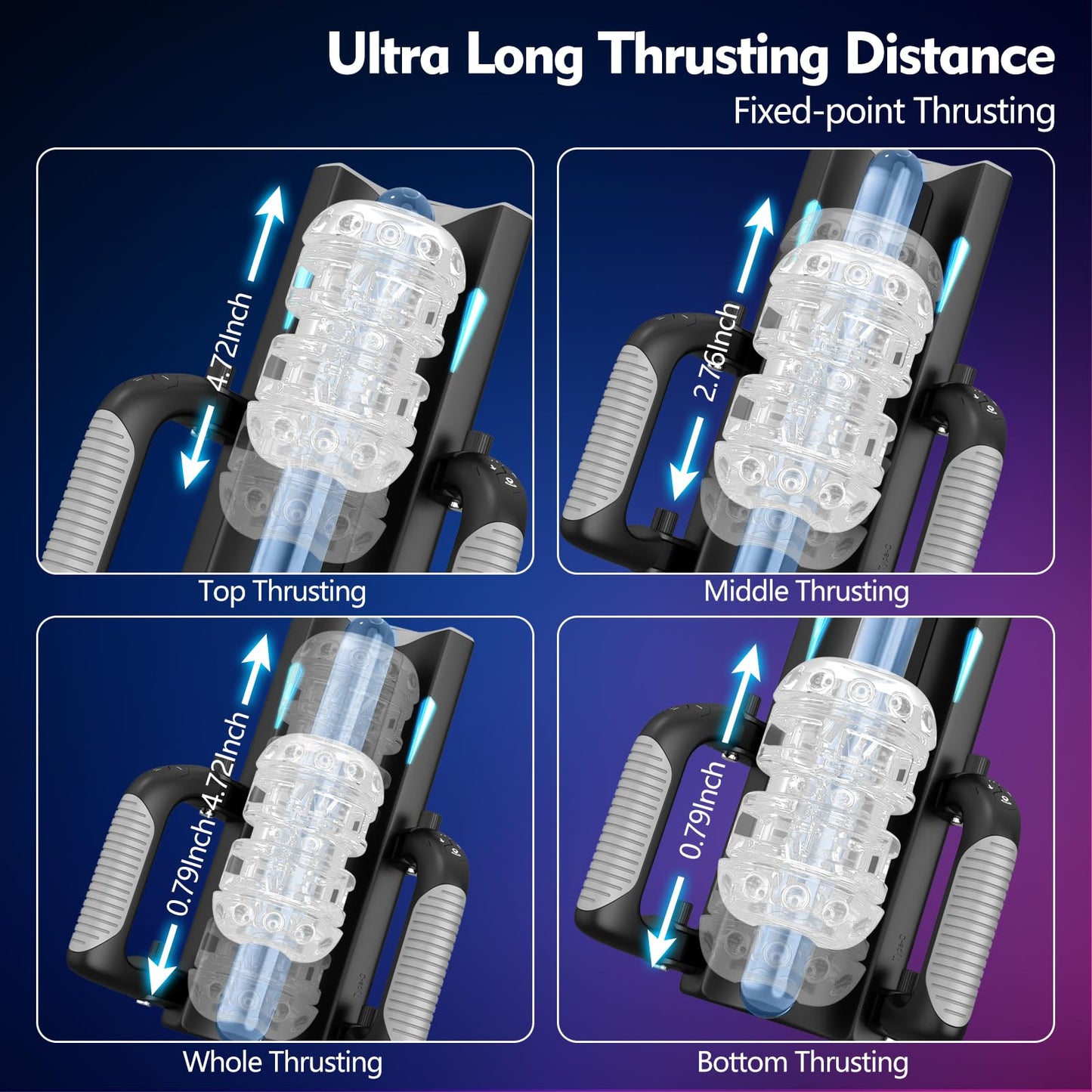 Sex Toy for Men Male Masturbator - Sex Toys Pocket Pussy with 12cm Thrusting Distance，Male Sex Toys Penis Pump Male Stroker Hands Free Masturbators with Phone Stand & Foldable Handle, Blowjob Machine