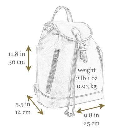 Time Resistance Ladies Leather Backpack - Small Business Casual Fashion Backpack for Women (Black)