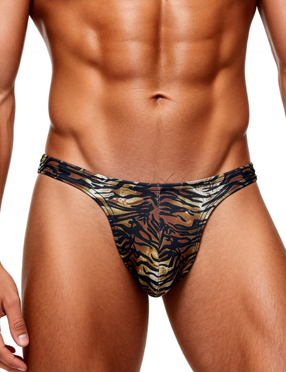 Mens G-String - Snake Print  Lingerie Soft T-Back Thong Leopard S