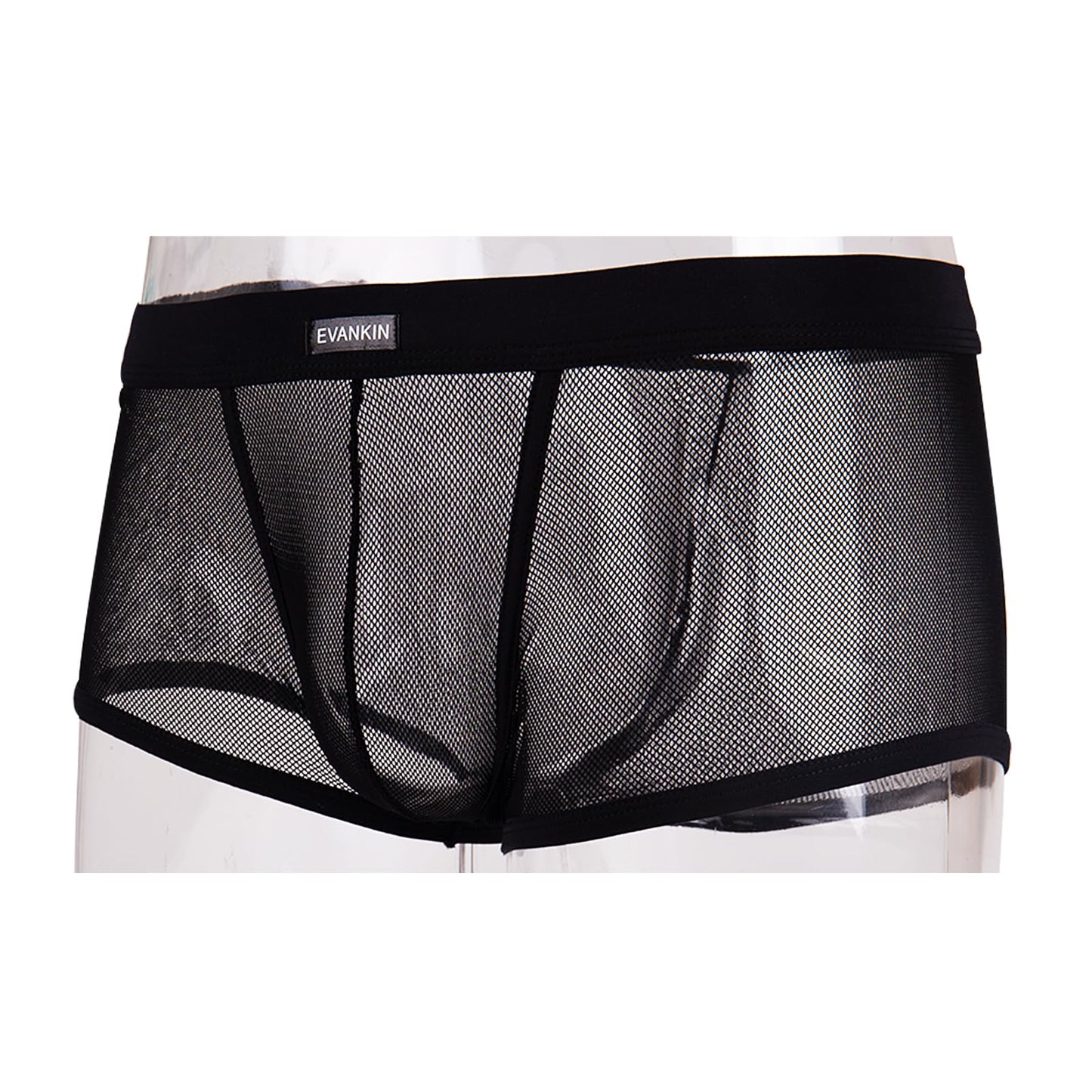 Men's Sexy Boxer Briefs Gay Mesh Breathable Cool Low Rise Valentines Underwear(36Black,XXXXL)