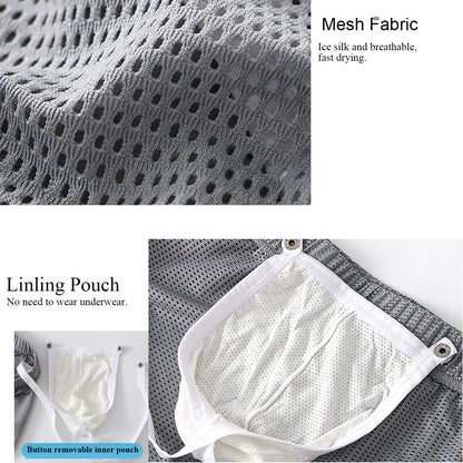 Mens Mesh See Through Shorts Ice Silk Boxer (Pink/White/Grey/Royalblue 4-Pack, M)