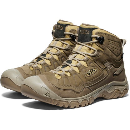 KEEN Men's Targhee 4 Mid Height Durable Comfortable Waterproof Hiking Boots, Canteen/Khaki, 8