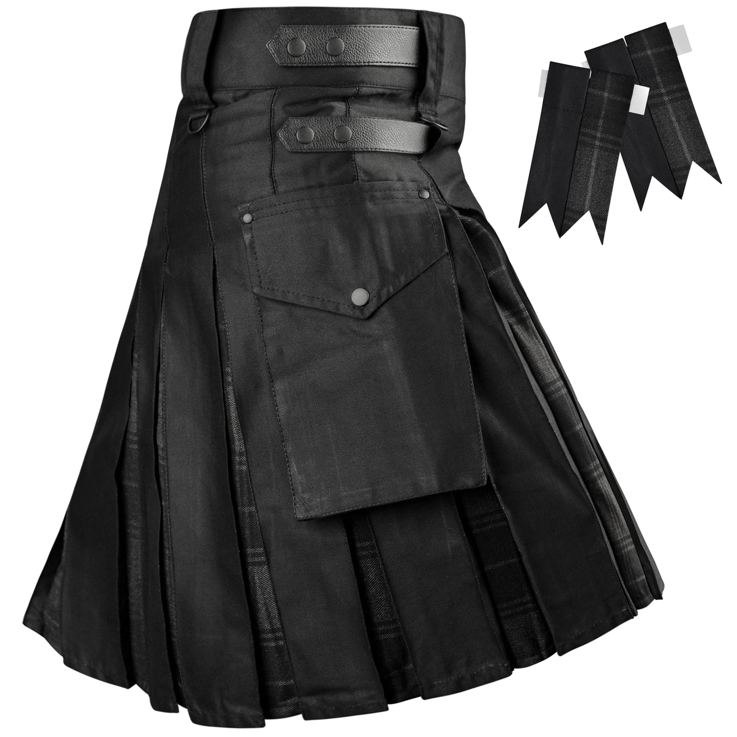 Hybrid Utility Kilts for Men Scottish Traditional Kilt with Flashes (US, Numeric, 34, 36, Regular, Regular, Gray Highlander)