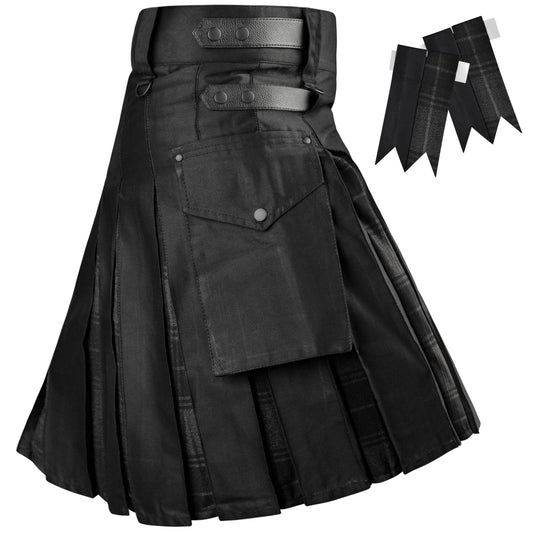Hybrid Utility Kilts for Men Scottish Traditional Kilt with Flashes (US, Numeric, 34, 36, Regular, Regular, Gray Highlander)