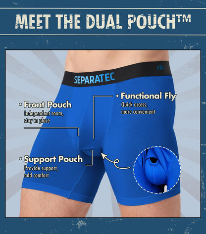 Separatec Dual Pouch Mens Underwear Breathable Cooling Rayon Made from Bamboo Underwear Men, Boxer Briefs and Trunks 7 Pack（M,Assorted Colors）